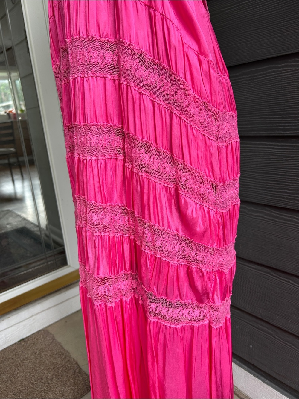 LoveShackFancy Hot Pink Halter Maxi Dress - As Is - Picture 8 of 16